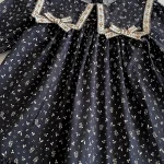 【66-140cm】 リボン 小花柄 ロンパース or ワンピース - 画像 (16)