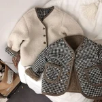 【80-130cm】 チェック リバーシブルジャケット - 画像 (2)