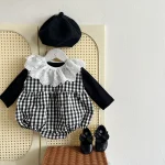 【66-90cm】 シンプル トップス or チェック ロンパース - 画像 (9)