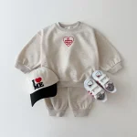 【80-120cm】 英字プリント セットアップ - 画像 (2)