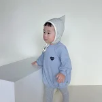 【66-90cm】 ハート刺しゅう ロンパース - 画像 (8)