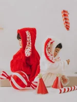 【66-90cm】 クリスマス フード付き ロンパース - 画像 (3)