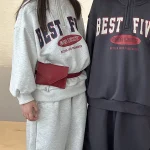 【80-130cm】 英字 ハーフジッパー セットアップ - 画像 (3)