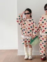 【90-150cm】ハート姉妹兄弟コーデ セットアップ - 画像 (13)