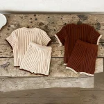 【66-90cm】 ニット リブ セットアップ - 画像 (3)