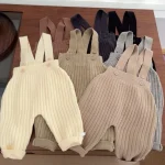 【66-100cm】 シンプルリブ サロペット - 画像 (4)