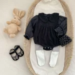 【66-90cm】 ノーカラーコーデュロイ ロンパース - 画像 (6)