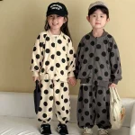 【80-150cm】 ビッグドット カジュアル セットアップ