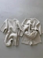 【66-90cm】ポケット ワッフル オールインワン - 画像 (6)