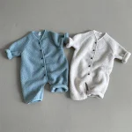【66-90cm】 バック英字プリントボア オールインワン - 画像 (5)