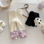 【66-100cm】 ボンボン付き カラー切り替え レギンス - 画像 (10)