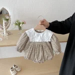 【66-130cm】 スクエア襟 ワンピース or  ロンパース - 画像 (4)