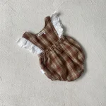【66-90cm】チェック柄 ロンパース - 画像 (8)
