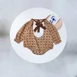 【66-90cm】 リボンコーデュロイ ロンパース - 画像 (6)