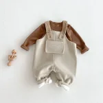 【73-120cm】 シンプル ボア サロペット - 画像 (13)