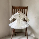 【66-90cm】 リボン チュール ワンピース - 画像 (3)