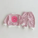 【80-130cm】 笑顔ボーダー セットアップ - 画像 (5)