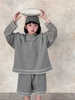 【90-150cm】 ボーダー カジュアル セットアップ - 画像 (12)