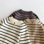 【66-90cm】 ボーダー ニットトップス＆サロペット 2点セット - 画像 (18)