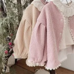 【66-90cm】 パフスリーブ リブ カーディガン - 画像 (9)