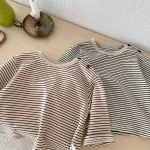 【73-100cm】 サイドボタン ボーダー シャツ - 画像 (6)