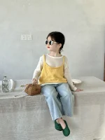 【90-140cm】 イエローキャミORデニム パンツ ORベージュ トップス - 画像 (8)