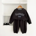 【80-130cm】 英字プリントカジュアル セットアップ - 画像 (7)