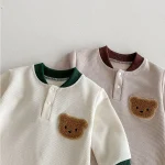 【66-100cm】 熊柄ワッフル オールインワン - 画像 (7)