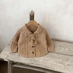 【73-110cm】花編み ニット カーディガン - 画像 (4)