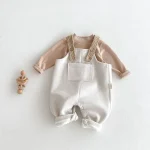 【73-120cm】 シンプル ボア サロペット - 画像 (6)