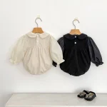 【66-90cm】 ノーカラーコーデュロイ ロンパース - 画像 (8)
