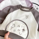 【73-110cm】 ポケット付き 英字＆熊柄 セットアップ - 画像 (14)