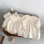 【66-130cm】 リボンレース ロンパース OR ワンピース - 画像 (4)