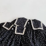 【66-140cm】 リボン 小花柄 ロンパース or ワンピース - 画像 (14)