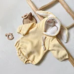 【66-90cm】 ウサギ耳 フード付き ボア ロンパース - 画像 (8)