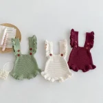 【66-100cm】 フリル ニット サロペット - 画像 (6)