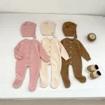 【66-90cm】 熊デザイン ボンネット オールインワン - 画像 (2)
