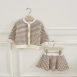 【73-100cm】チェック柄帽子＋ トップス ＋ スカート セットアップ - 画像 (11)