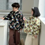 【90-150cm】 花柄 ボア アウター - 画像 (2)
