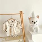 【66-100cm】 ワンピース風 ドット ロンパース - 画像 (6)