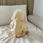 【66-90cm】 ウサギ耳 フード付き ボア ロンパース - 画像 (5)
