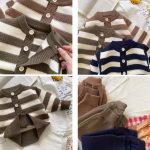【66-90cm】 ボーダー ニット カーディガン＆パンツ セット - 画像 (16)