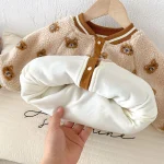 【66-90cm】 ボア 熊プリント オールインワン - 画像 (5)
