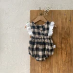 【66-90cm】チェック柄 ロンパース - 画像 (11)