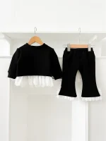 【66-120cm】 レース ノーカラー 裏ボア セットアップ - 画像 (4)