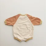 【65-100cm】 カラー切り替え ロンパース - 画像 (4)