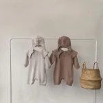 【66-90cm】 韓国風 ノーカラー ロンパース - 画像 (5)