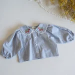 【66-100cm】 イチゴ刺繍 シャツ - 画像 (5)