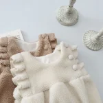 【66-90cm】 肩フリル ボア ロンパース - 画像 (8)