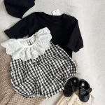 【66-90cm】 シンプル トップス or チェック ロンパース - 画像 (15)